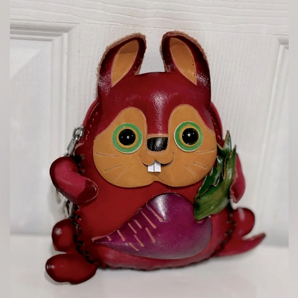 Handcrafted Genuine Leather Coin Purse / Rabbit - Picture 3 of 5